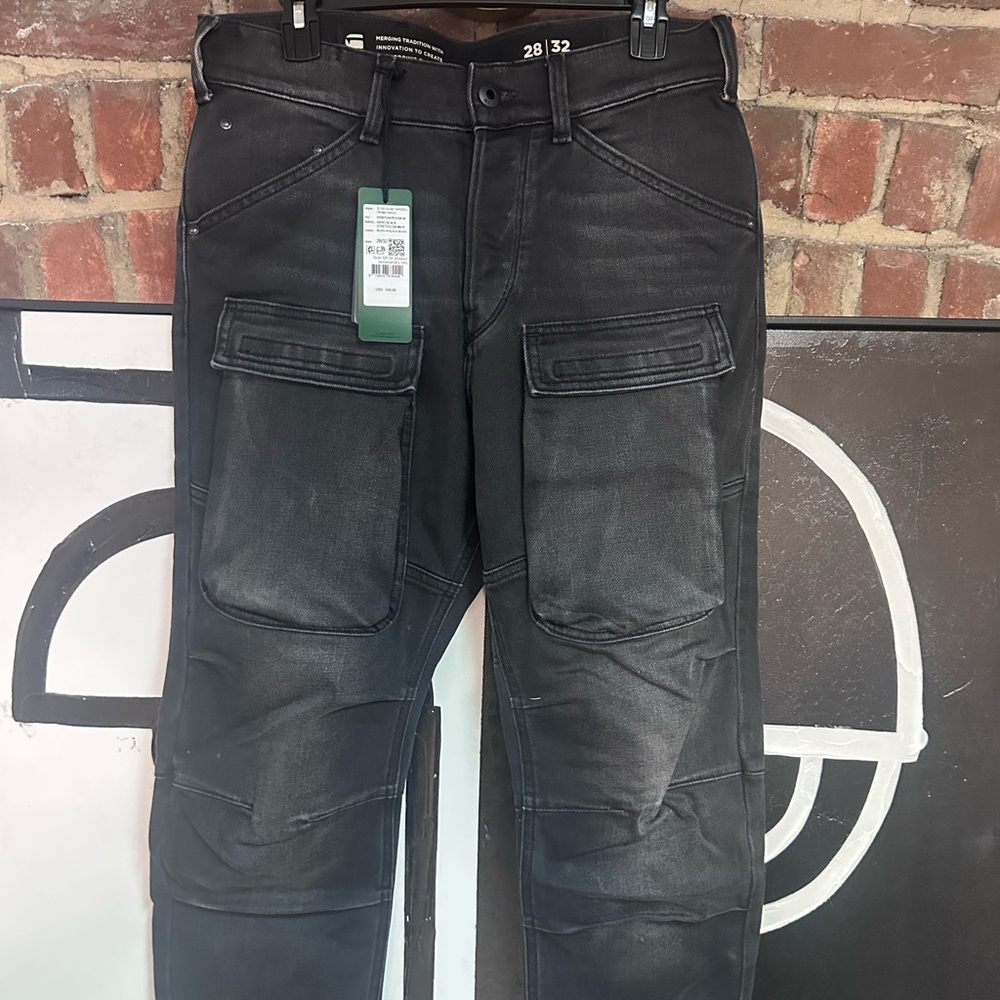 G-Star Nero Black Tapered Denim Cargo